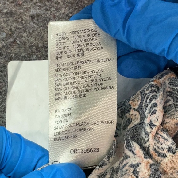 Free People Lucie Mini Boho Black Combo Short Dress NEW 2 Floral Fairy - Picture 10 of 12